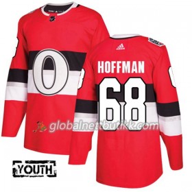 Ottawa Senators Hockeydrakt Mike Hoffman 68 2017-2018 Rød Classic Adidas Authentic - Barn